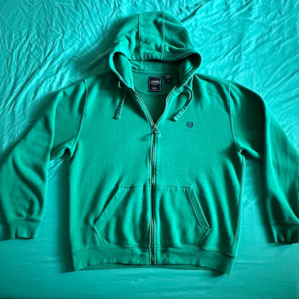 Chaps full zip hoodie, XL GREEN